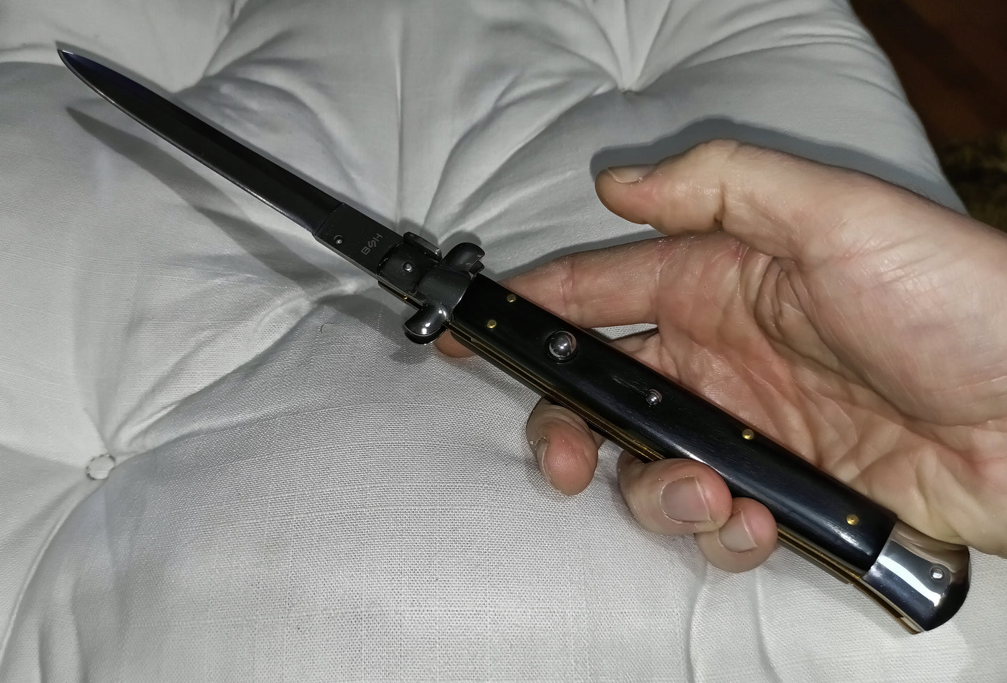 Stiletto automatico italiano - Black Wood version 33,5 cm