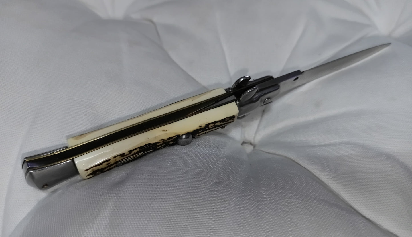 Stiletto automatico italiano - White and Brown version 21 cm