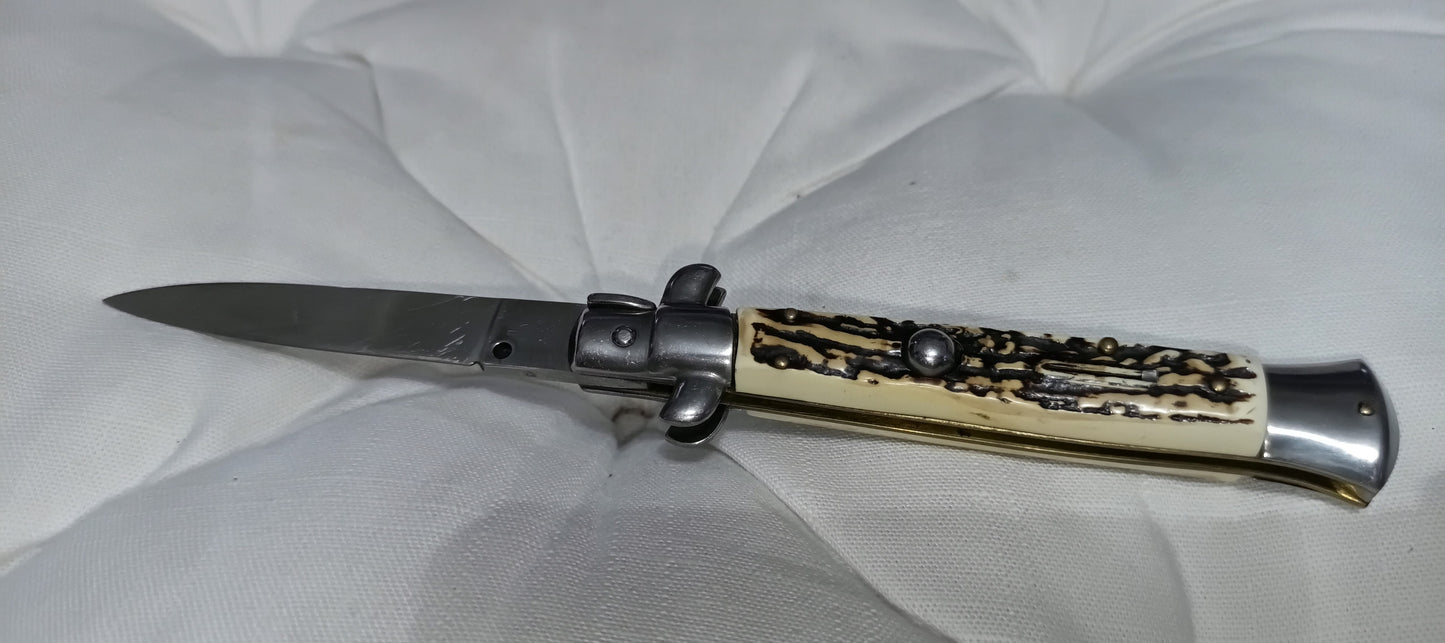 Stiletto automatico italiano - White and Brown version 21 cm