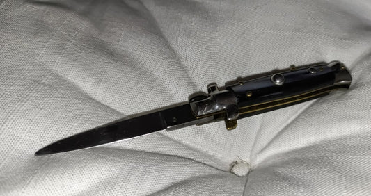 Stiletto automatico italiano - vintage Grey-Black handle version 14 cm (ricondizionato)