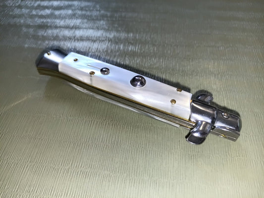 Stiletto automatico italiano - White Pearl handle version 21 cm (prezzo ridotto)