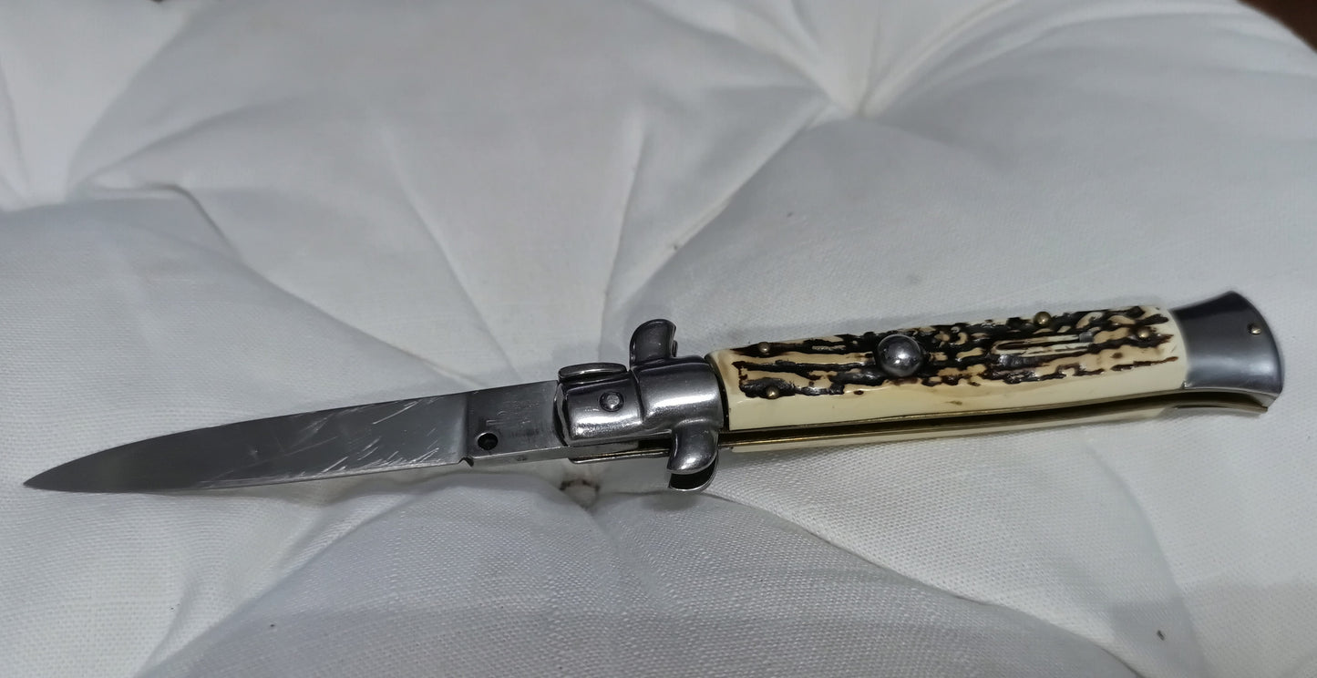 Stiletto automatico italiano - White and Brown version 21 cm