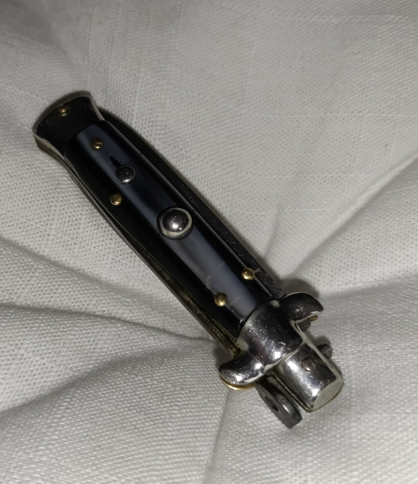 Stiletto automatico italiano - vintage Grey-Black handle version 14 cm (ricondizionato)