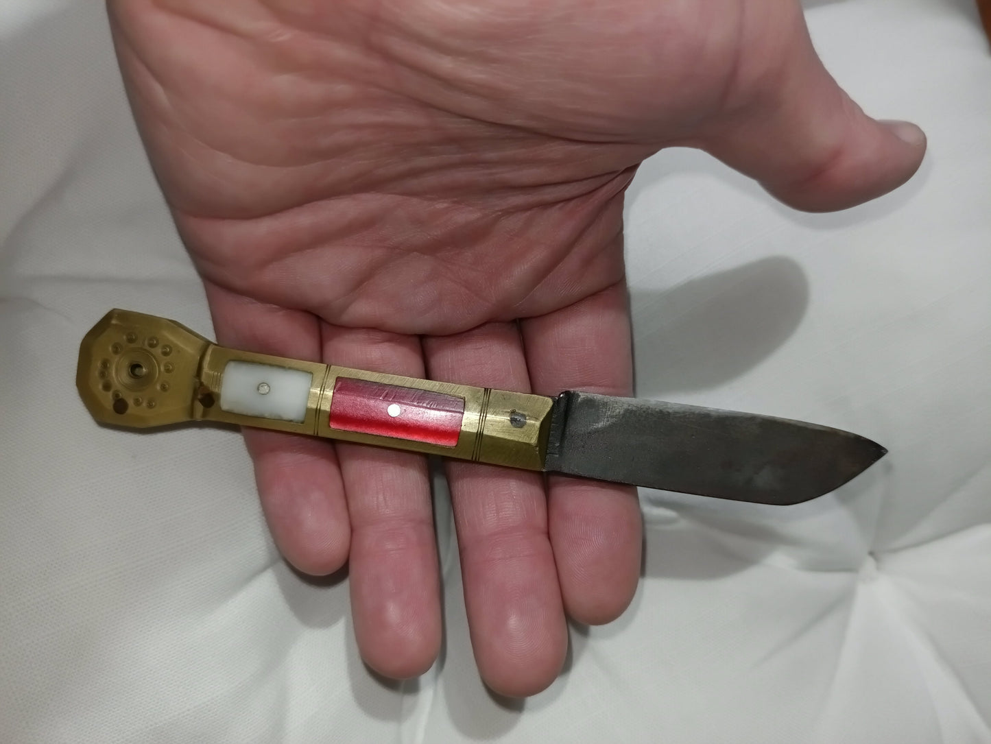 Coltello d'epoca vintage inserti madreperla knife da collezione anni '50