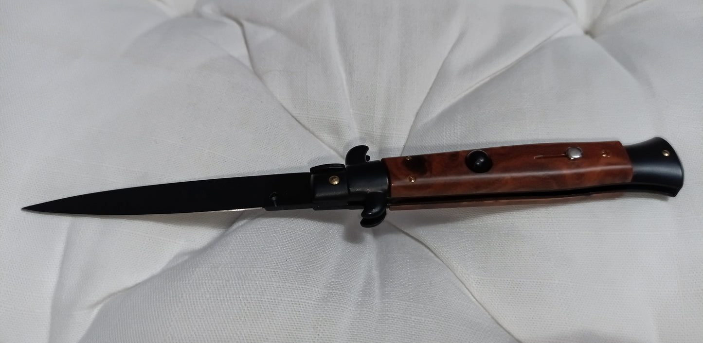 Stiletto automatico italiano - Black and Brown version 23 cm