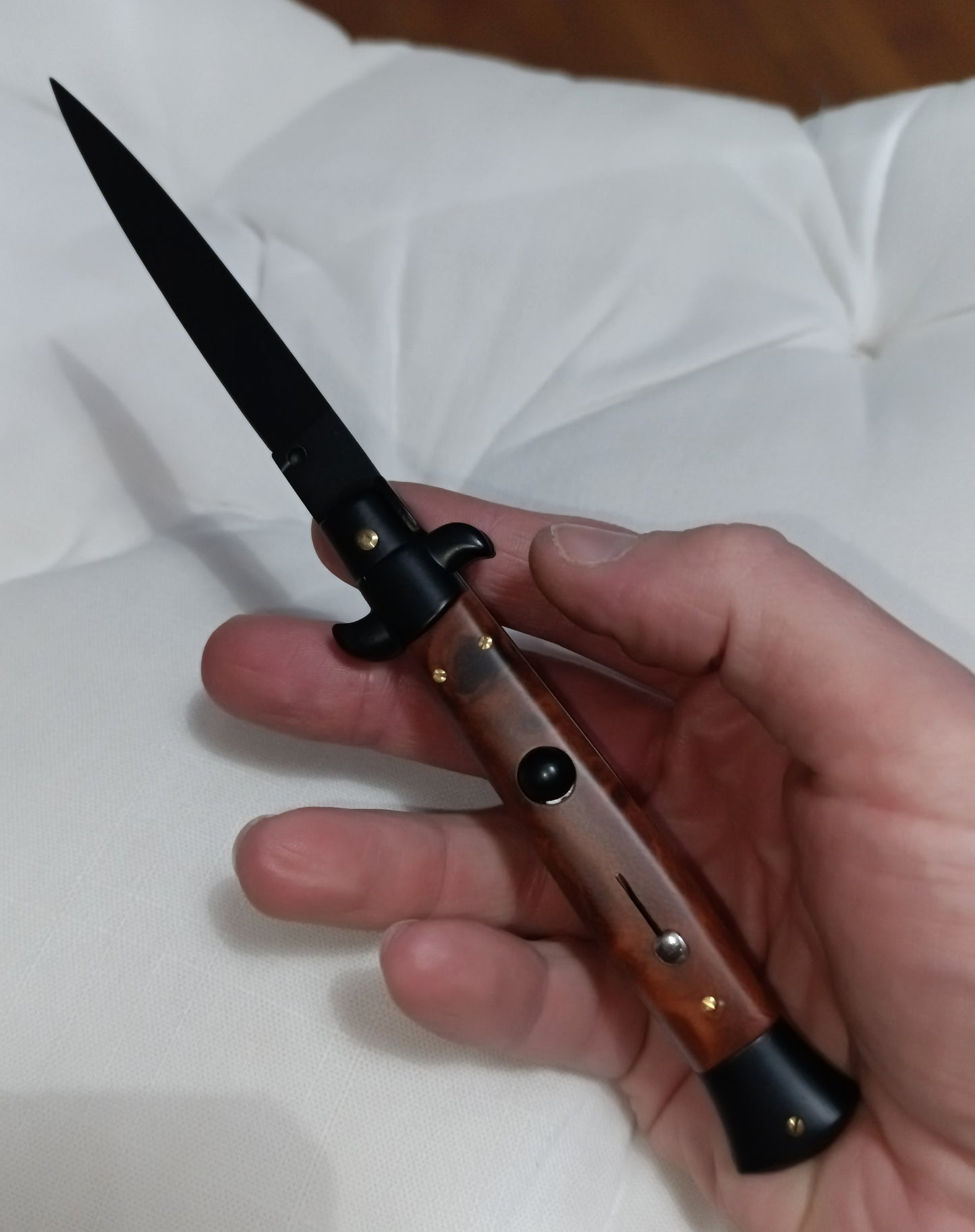 Stiletto automatico italiano - Black and Brown version 23 cm