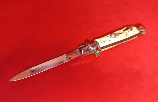 Stiletto automatico italiano - White and Brown version 18 cm