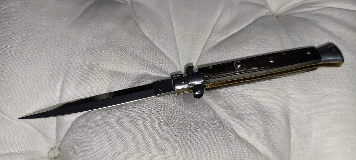 Stiletto automatico italiano - Corno di bufalo Daga version 28 cm