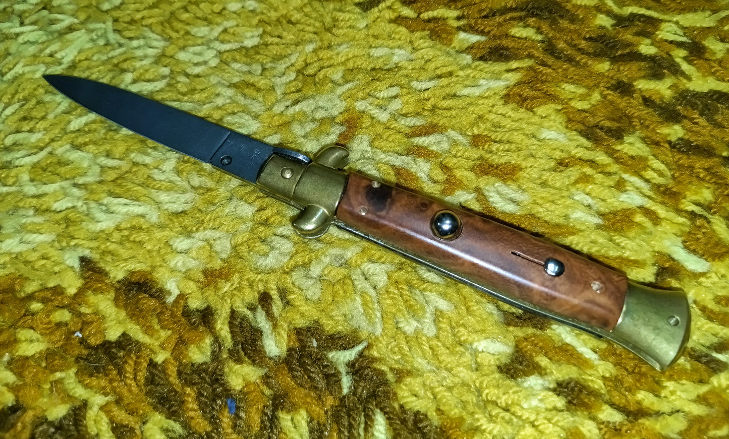 Stiletto automatico italiano Brown-Plexiglas version 21 cm
