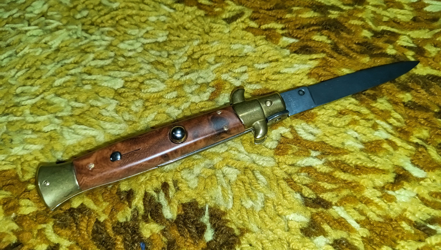 Stiletto automatico italiano Brown-Plexiglas version 21 cm