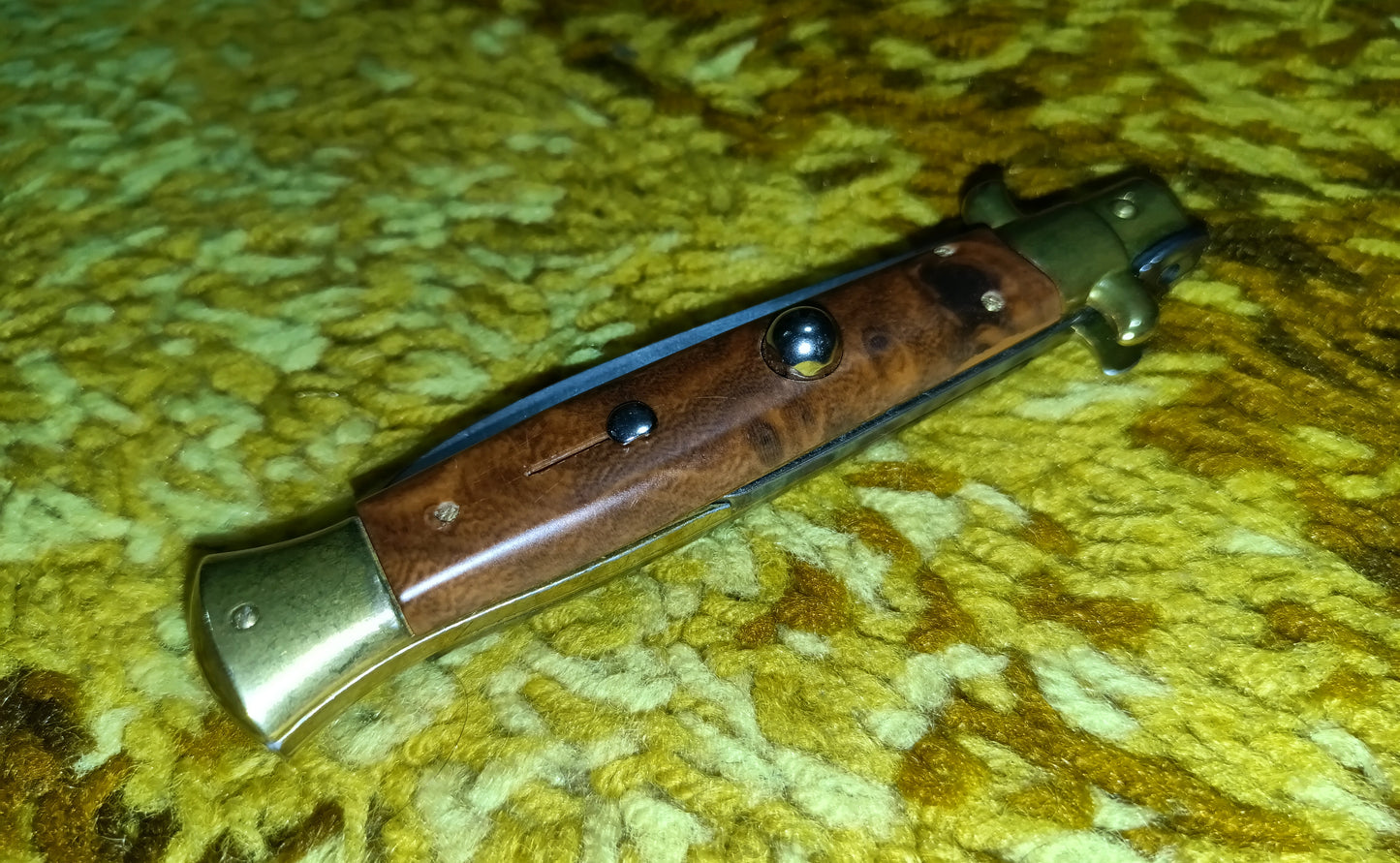 Stiletto automatico italiano Brown-Plexiglas version 21 cm