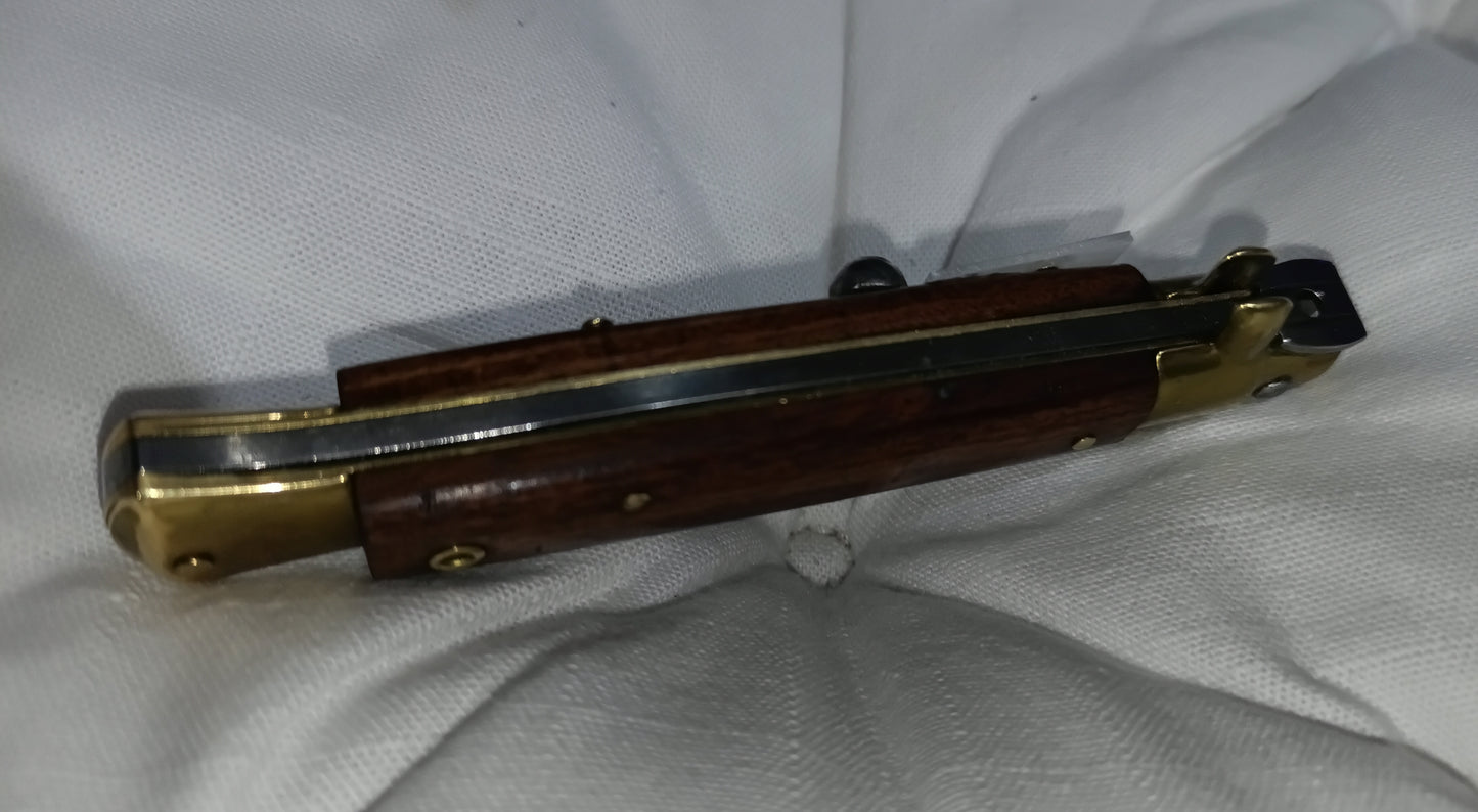 Stiletto automatico italiano - Vintage Wood version plexiglas cover 23 cm