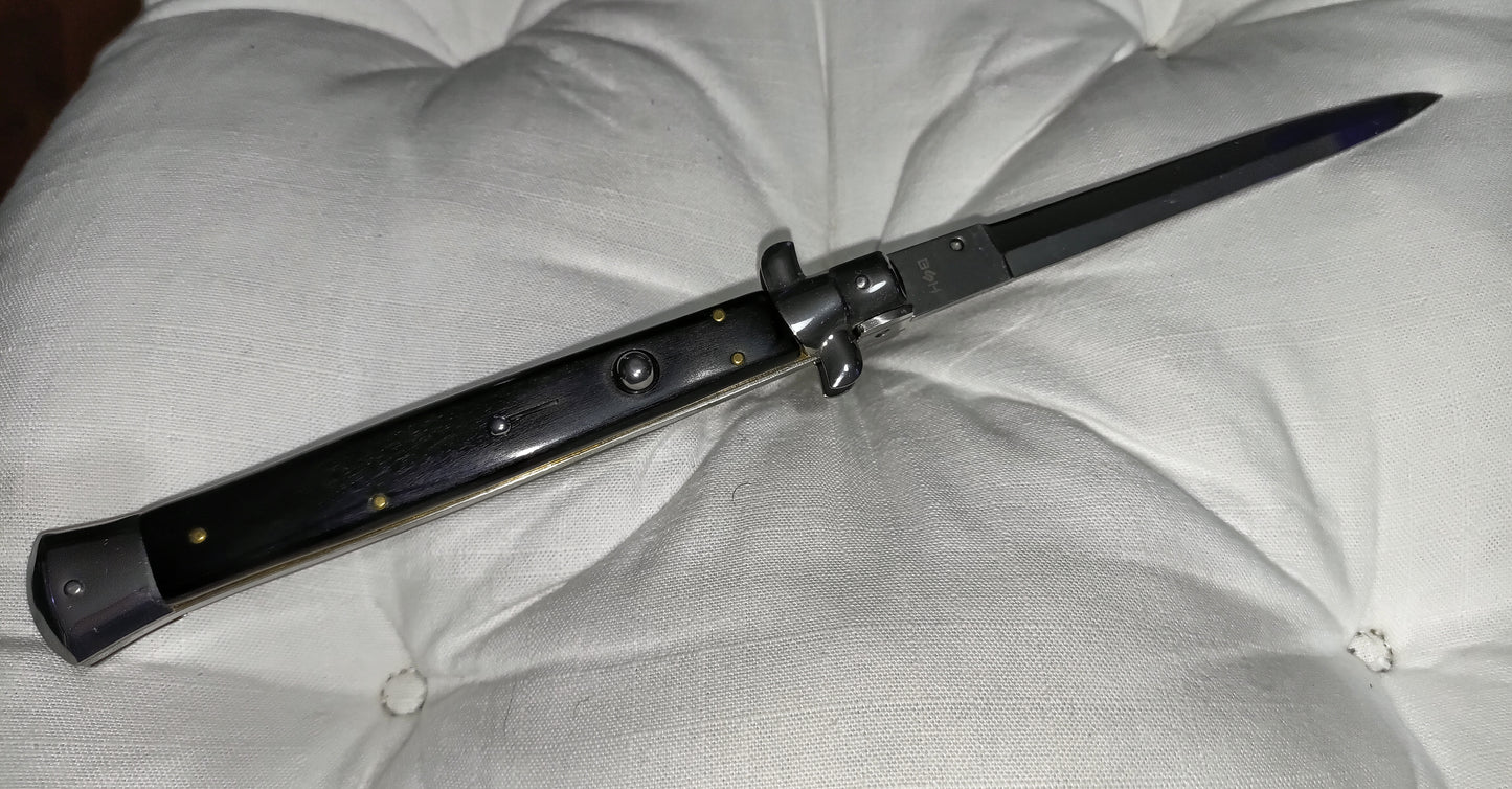 Stiletto automatico italiano - Black Wood version 33,5 cm