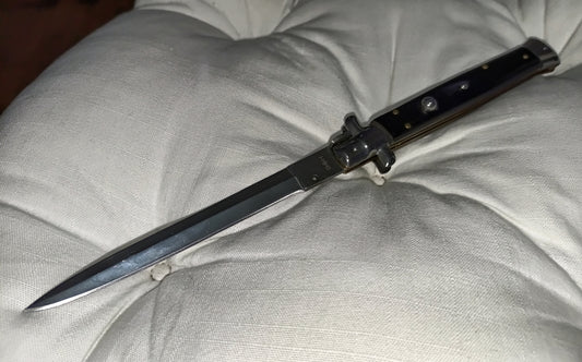 Stiletto automatico italiano - Black Wood version 33,5 cm