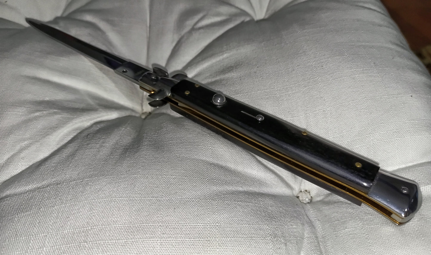 Stiletto automatico italiano - Black Wood version 33,5 cm