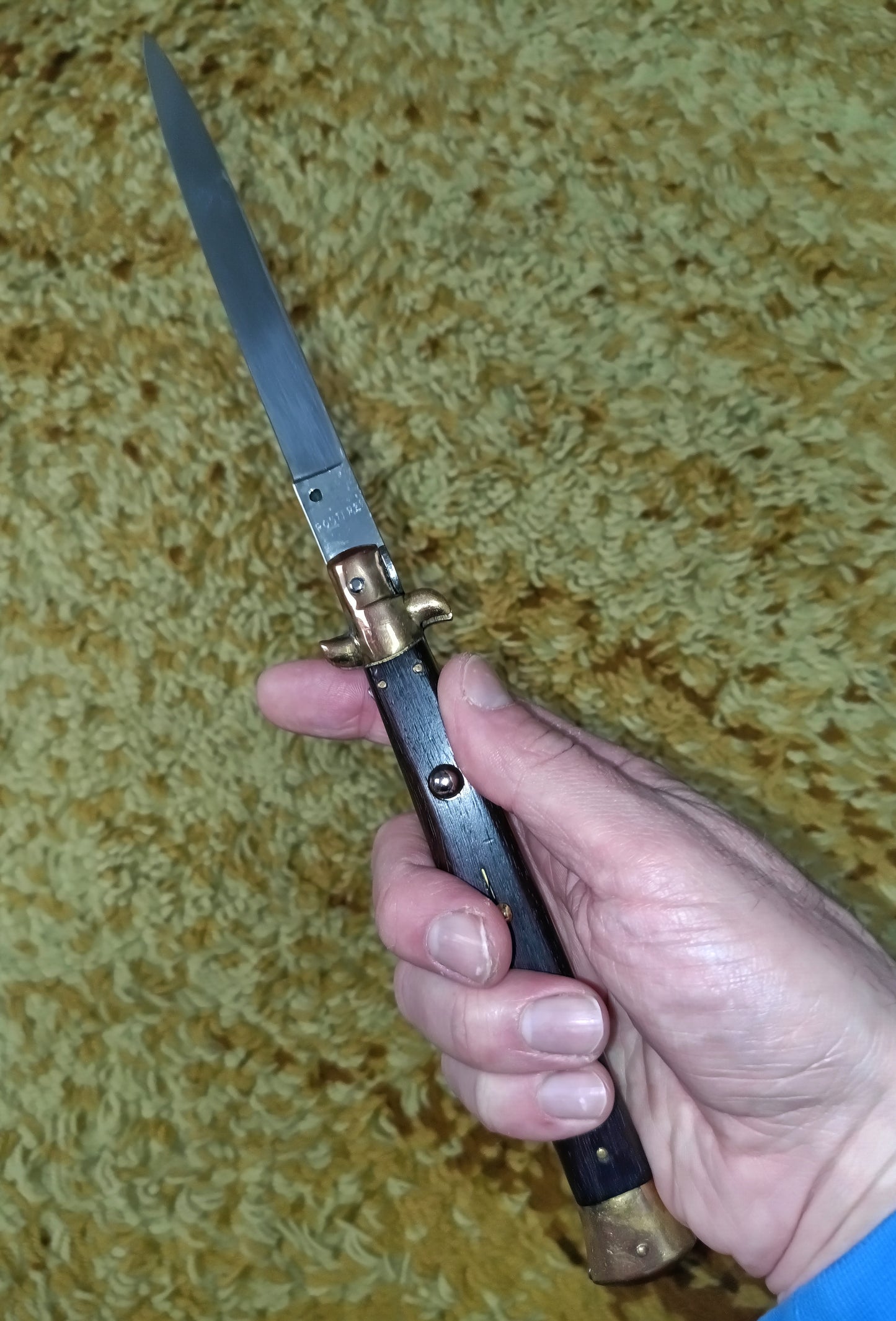 Stiletto automatico italiano - Dark Brown Wood version 33 cm