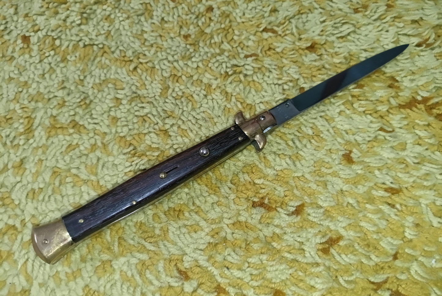 Stiletto automatico italiano - Dark Brown Wood version 33 cm