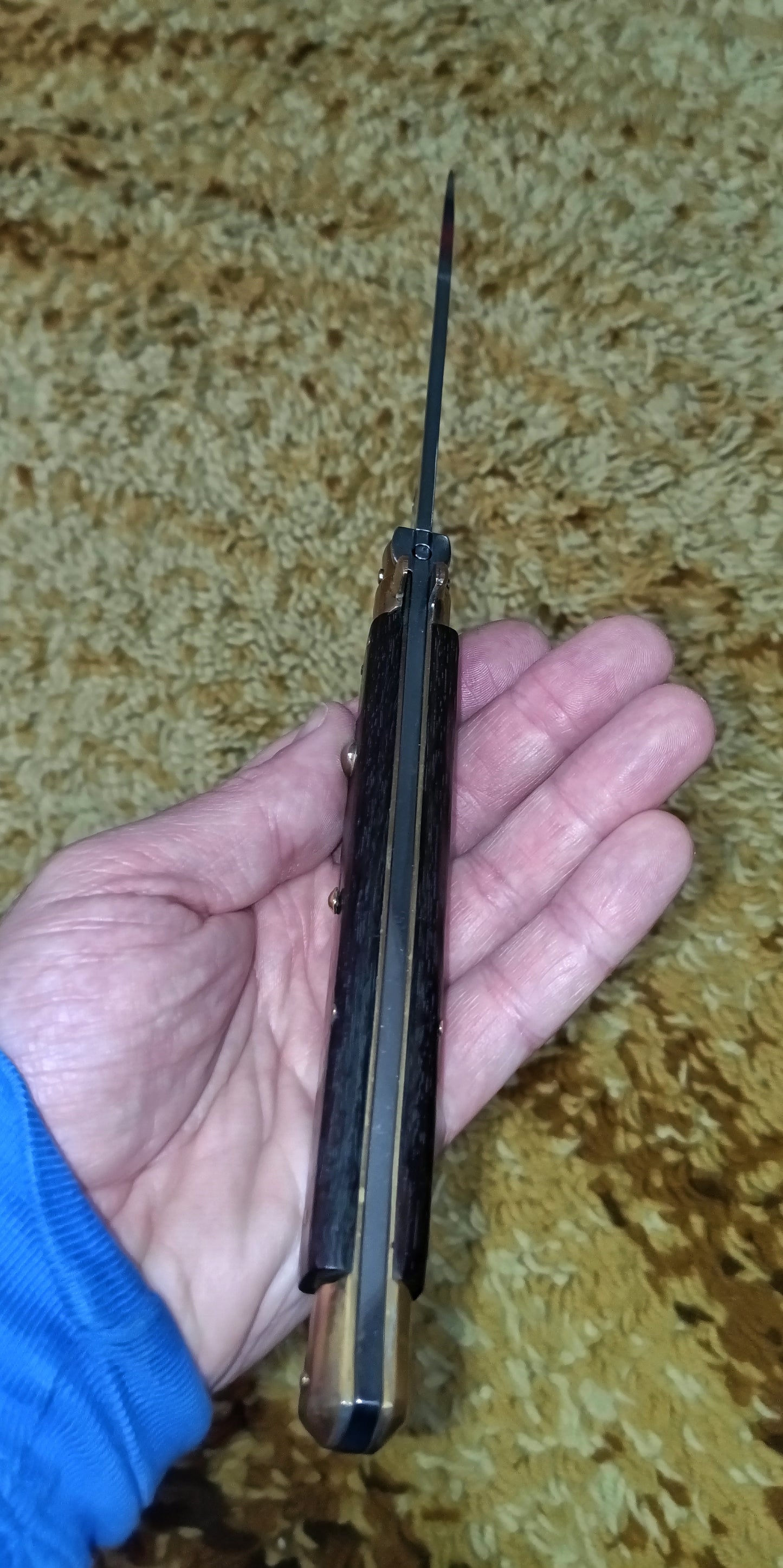 Stiletto automatico italiano - Dark Brown Wood version 33 cm