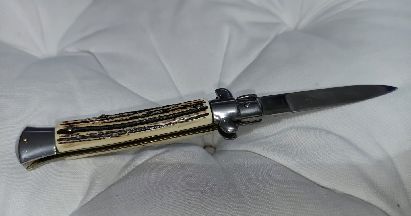 Stiletto automatico italiano - White and Brown version 21 cm