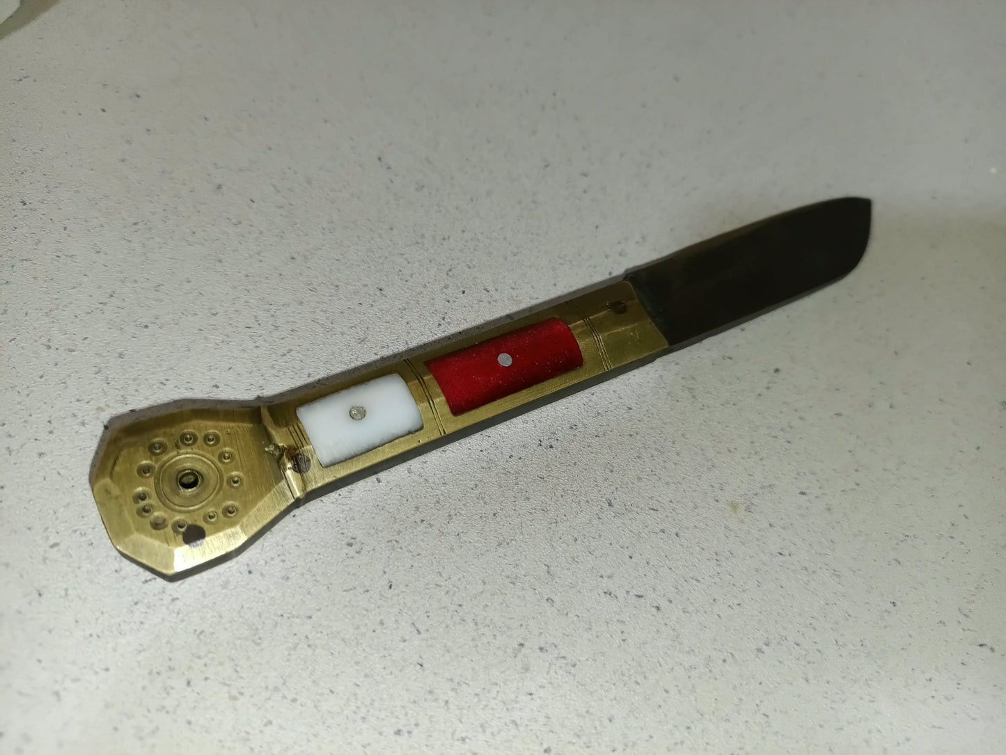 Coltello d'epoca vintage inserti madreperla knife da collezione anni '50