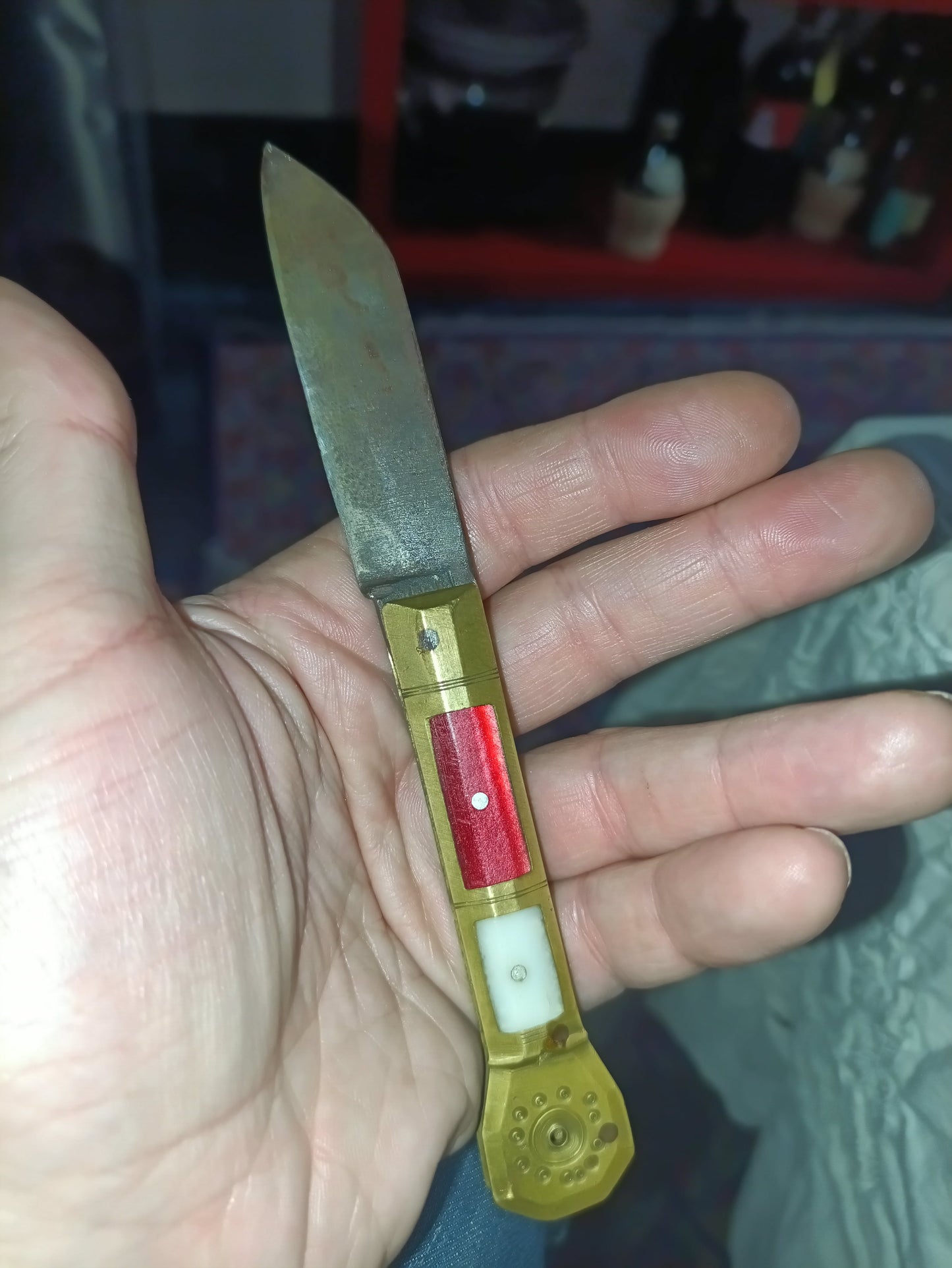 Coltello d'epoca vintage inserti madreperla knife da collezione anni '50