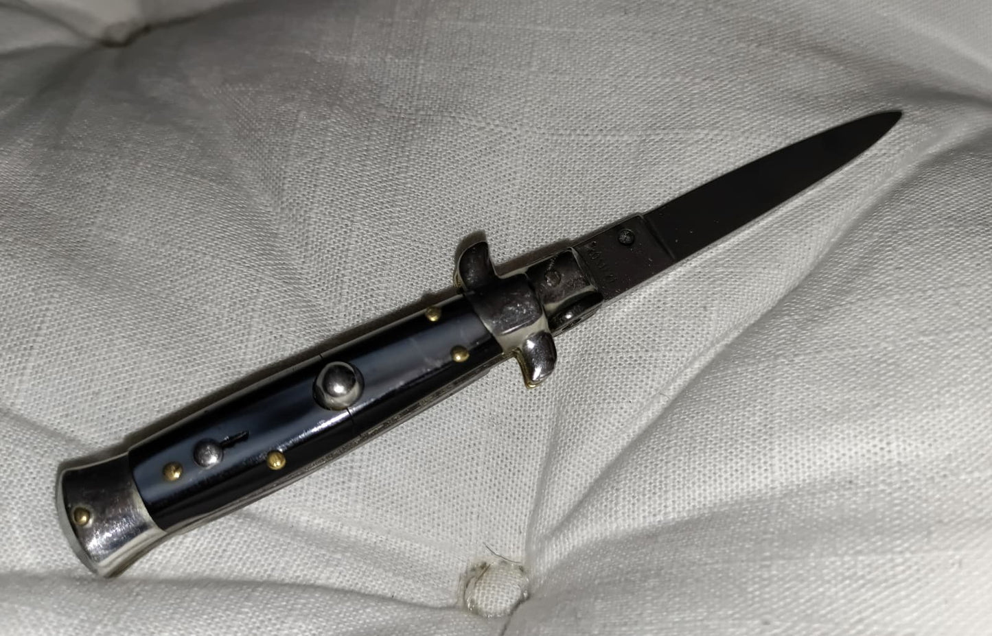 Stiletto automatico italiano - vintage Grey-Black handle version 14 cm (ricondizionato)