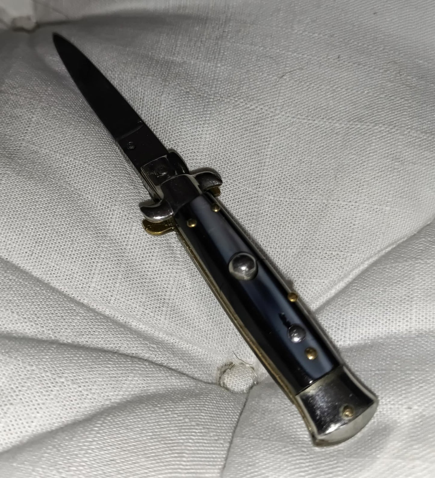 Stiletto automatico italiano - vintage Grey-Black handle version 14 cm (ricondizionato)